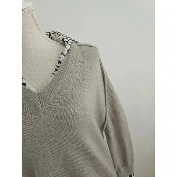 Brochu Walker Looker Cashmere Wool Layered V-Neck Oversize Sweater FLAWS size S - Picture 11 of 16